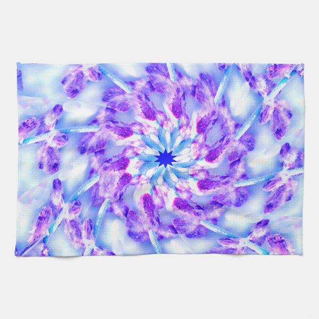 Purple Floral Mandala Kitchen Towel (Horizontal)