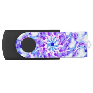 Purple Floral Mandala Swivel USB 2.0 Flash Drive