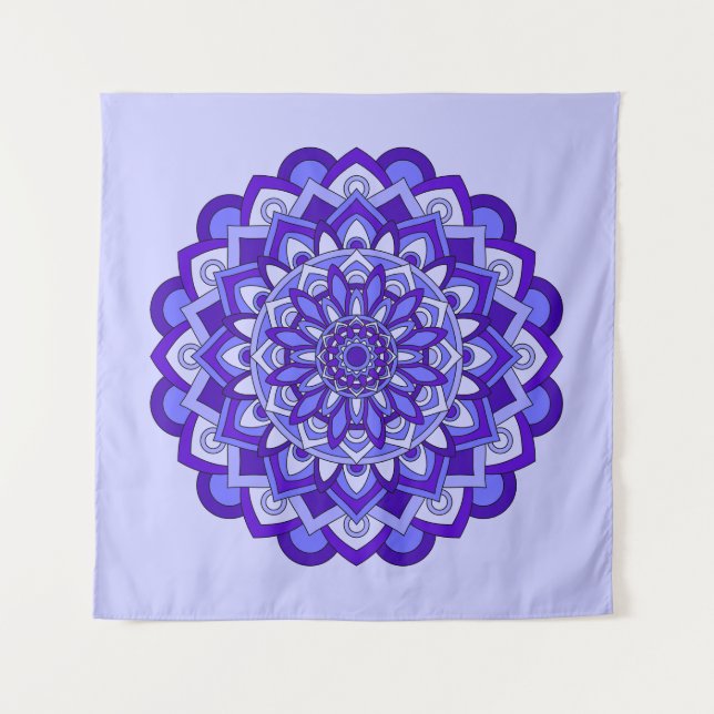 Purple Floral Mandala Tapestry (Front)