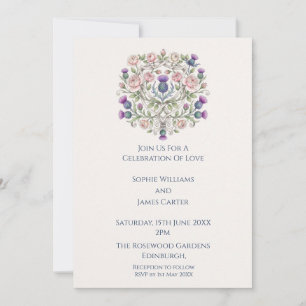 Purple Floral Mandala Wedding Invitation