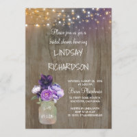 Purple Floral Mason Jar Rustic Barn Bridal Shower