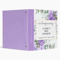 Purple Floral Memorial Photo Album