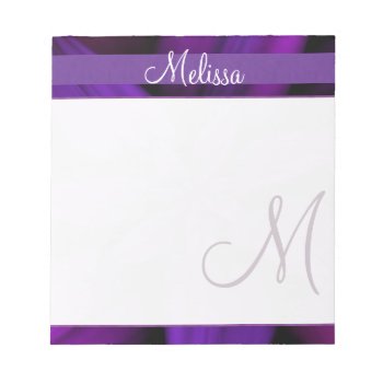Purple Floral Monogram Notepad by karlajkitty at Zazzle