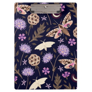 Purple Floral Moth Moth Clipboard