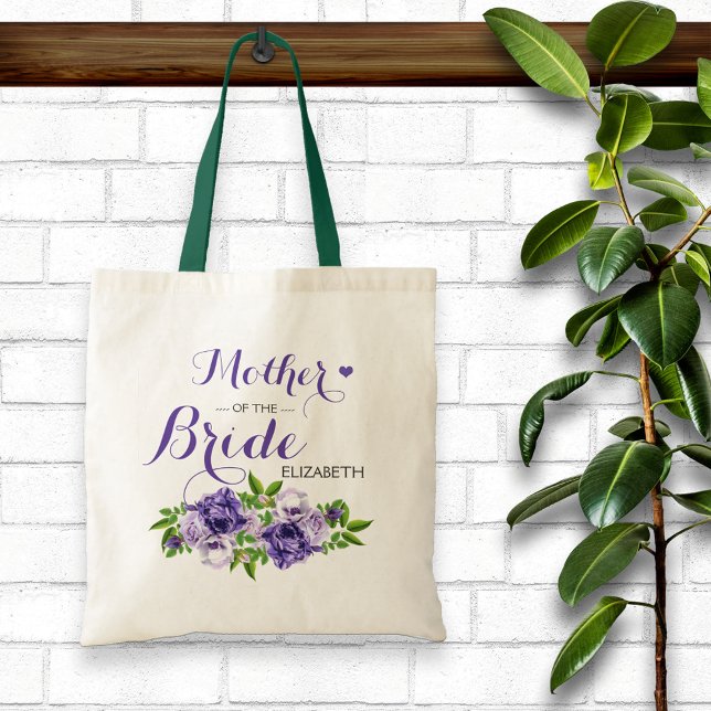 Purple Floral Mother of the Bride Tote Bag (Creator Uploaded)