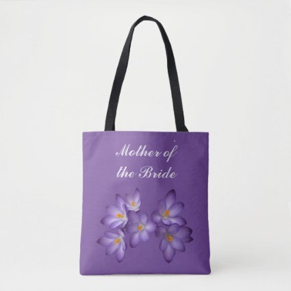Purple Floral Mother of the Bride Wedding Tote Bag