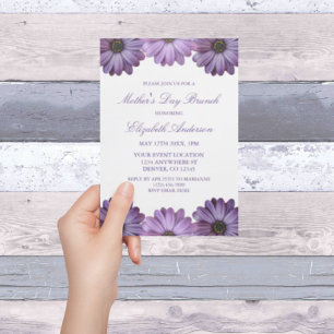 Purple Floral Mother's Day Brunch Invitation