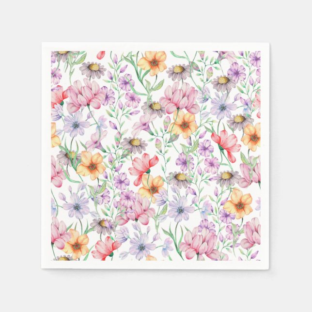 Purple Floral Napkins (Front)