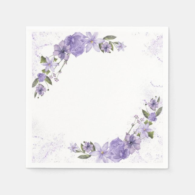 Purple Floral Napkins (Front)