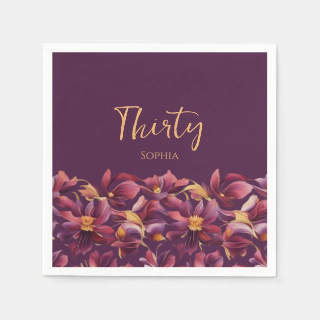 Purple Floral- Napkins (Front)