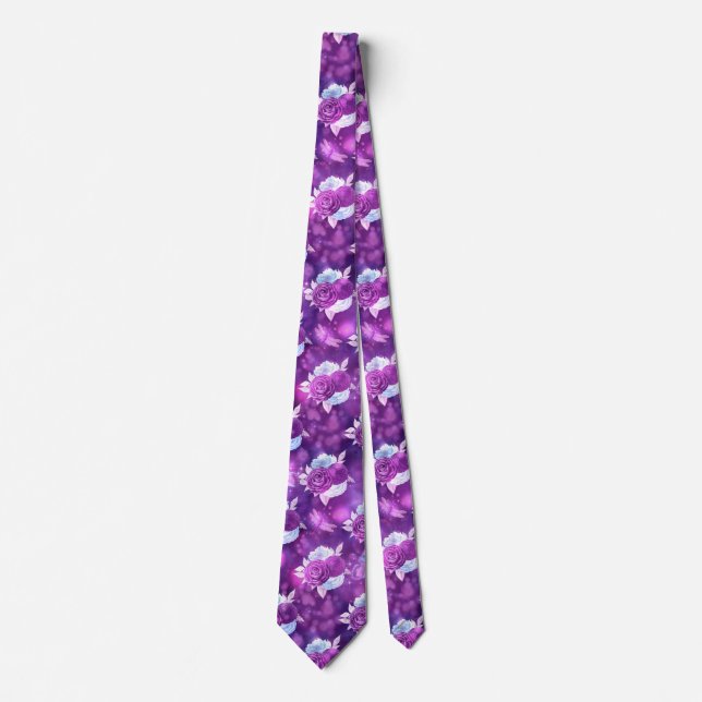 Purple Floral Neck Tie (Front)