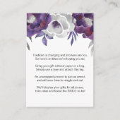 Purple Floral No Wrap Shower request tag 3963 Enclosure Card (Front)