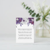Purple Floral No Wrap Shower request tag 3963 Enclosure Card (Standing Front)