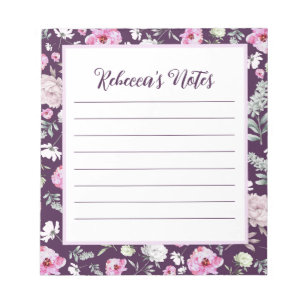 Purple Floral Notepad