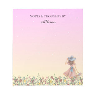Purple Floral Notepad