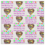 PURPLE FLORAL NURSES ARE BLESSINGS FABRIC