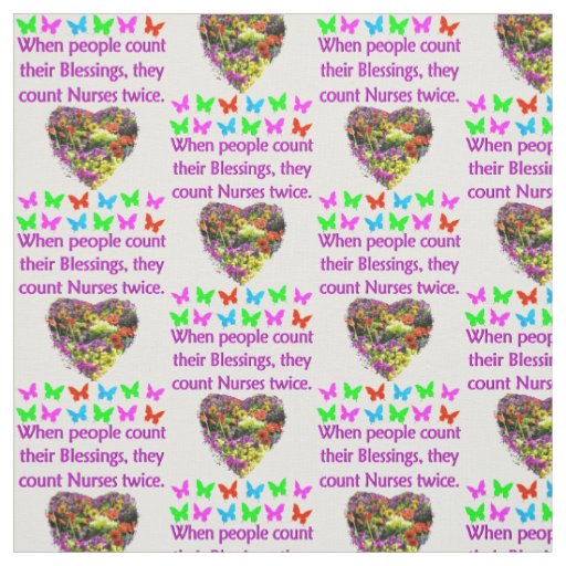 PURPLE FLORAL NURSES ARE BLESSINGS FABRIC