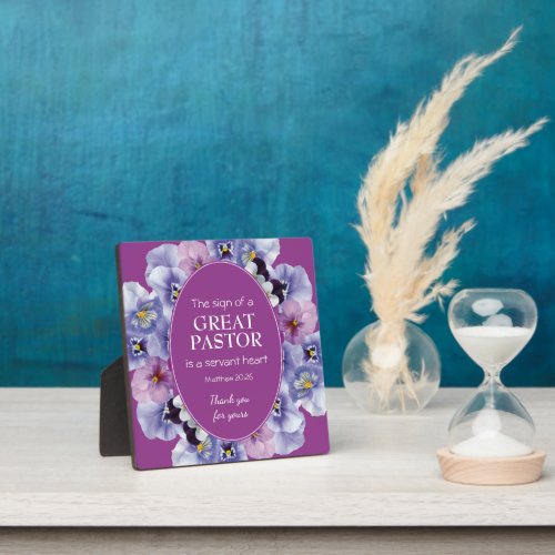 Purple Floral Pastor Appreciation Plaque