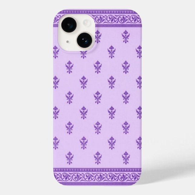 Purple Floral Pattern Case-Mate iPhone Case (Back)
