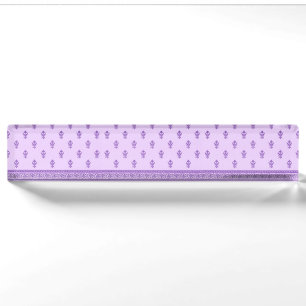 Purple Floral Pattern Desk Name Plate