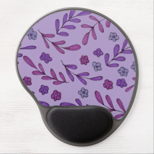Purple floral pattern gel mouse pad