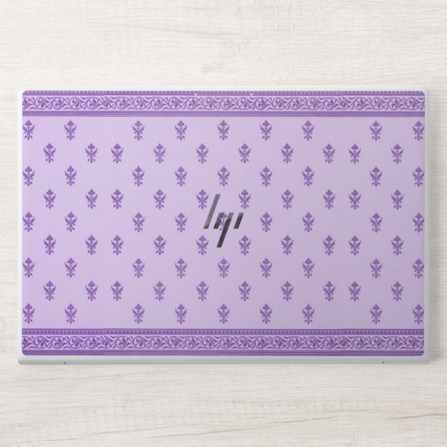 Purple Floral Pattern HP Laptop Skin (Front)