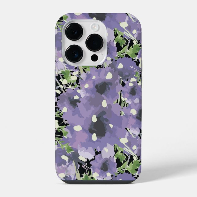 Purple Floral Pattern Iphone Case (Back)