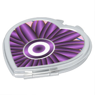 Purple Floral Pattern Modern Abstract Flower Desig Compact Mirror