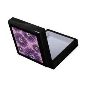 Purple Floral Pattern Modern Abstract Flower Desig Gift Box