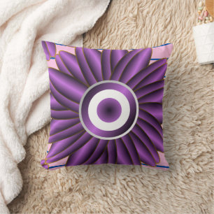 Purple Floral Pattern Modern Abstract Flower Desig Throw Pillow