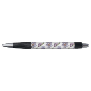 Purple Floral Pattern Pen