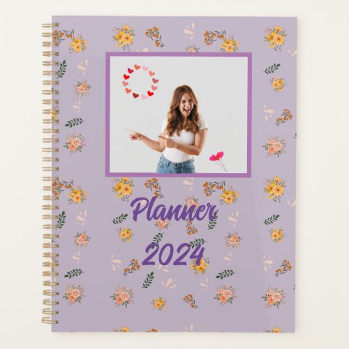 Purple Floral Pattern Planner
