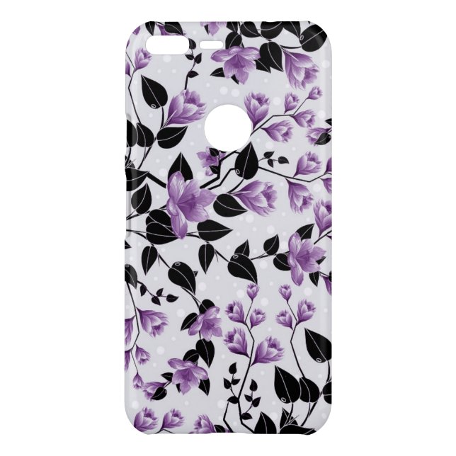 Purple Floral Pattern Uncommon Google Pixel XL Case (Back)