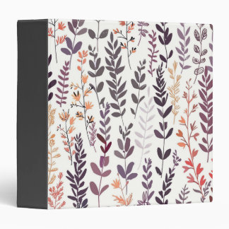 Purple Floral Patterned Binder