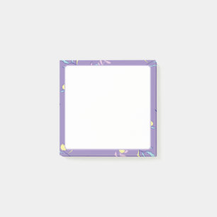 Purple Floral Patterned Everyday Post-it Notes