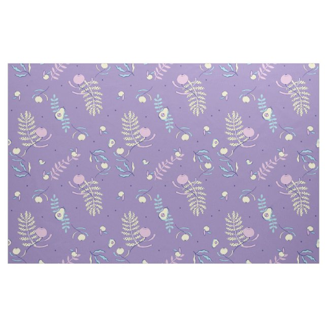 Purple Floral Patterned Fabric & Crafting Patterns (Yard)