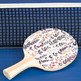 Purple Floral Patterned Ping Pong Paddle