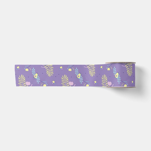 Purple Floral Patterned Ribbon (Front)
