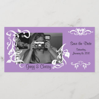 Purple Floral Photo Card
