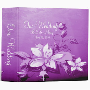 Purple Floral Plants 3 Ring Binder