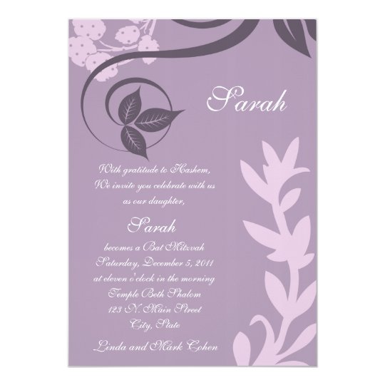 purple floral polka dot card