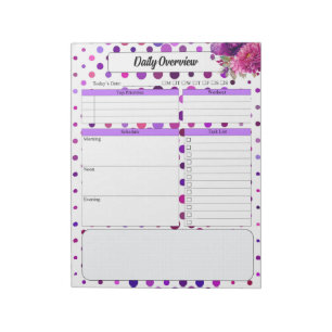 Purple Floral Polka Dots _ Daily Overview Notepad