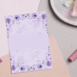 Purple floral post-it notes