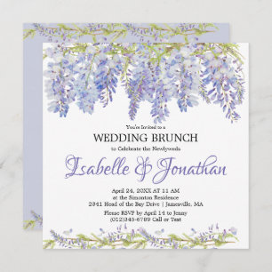 Purple Floral Post-Wedding Brunch Invitation