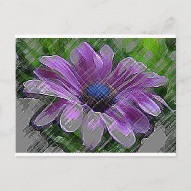PURPLE FLORAL POSTCARD (Front)