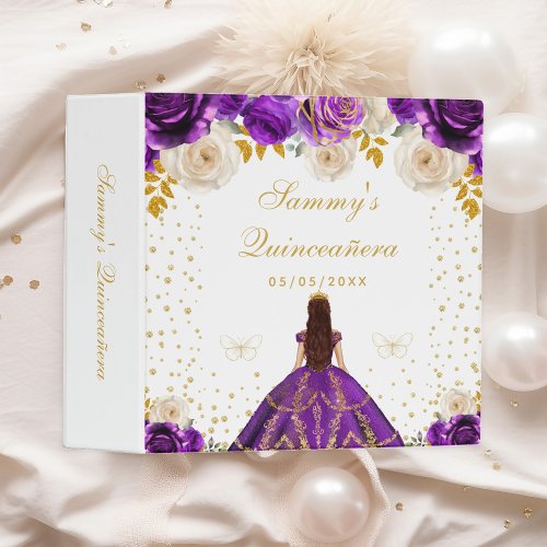 Purple Floral Princess Photo Album 3 Ring Binder