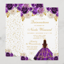 Purple Floral Princess Quinceañera