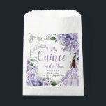 Purple Floral Princess Silver Quinceañera 16 15 Favor Bag<br><div class="desc">These budget friendly favor bags feature a charming quince girl in a lovely purple dress, surrounded by pretty purple, lavender, lilac roses floral designs, graceful butterflies and chic silver accents. Fill them with sweet treats and favors, fantastic for quinceañera, Sweet 16, 18th birthday, princess party, bridal shower, bat mitzvah and...</div>