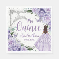 Purple Floral Princess Silver Quinceañera 16 15