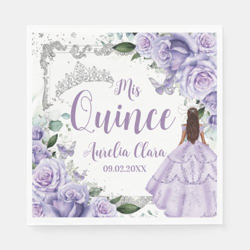 Purple Floral Princess Silver Quinceañera 16 15